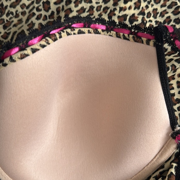 RAMPAGE Vintage Animal Print Cheetah Brown Pink Lace Trim Mesh Slip Dress 2X XL - Picture 8 of 8